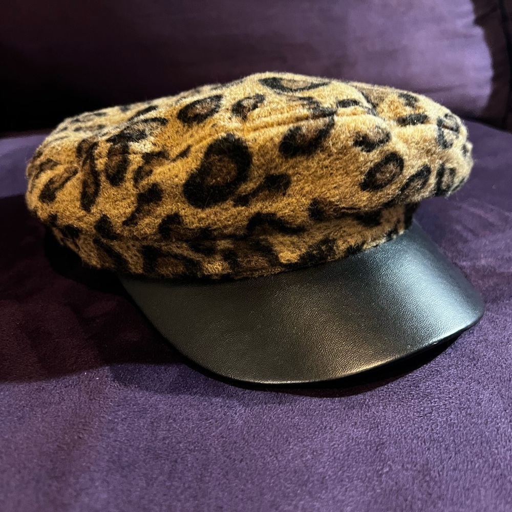 Leather and Leopard Hat